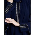 Cape abaya with stone lacework- Navy Blue Cape abaya with stone lacework- Navy Blue